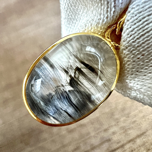14kgf☆希少☆宝石質プラチナルチルクォーツAAA☆12.8×9.5mm☆枠 14kgf☆希少☆宝石質プラチナルチルクォーツAAA☆12.8×9.5mm☆枠