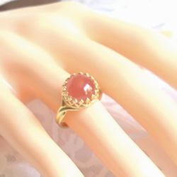 Passion Rose ・・ペルー産 インカローズ ring（フリーサイズ・ゴールドカラー） 15枚目の画像