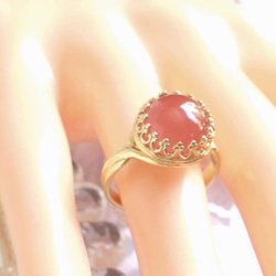 Passion Rose ・・ペルー産 インカローズ ring（フリーサイズ・ゴールドカラー） 5枚目の画像