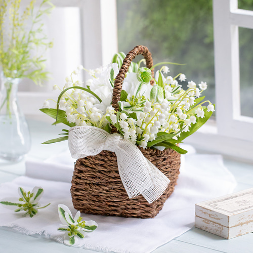 すずらんの爽やかバスケット アートフラワー La Rosée (ラ・ロセ) 通販