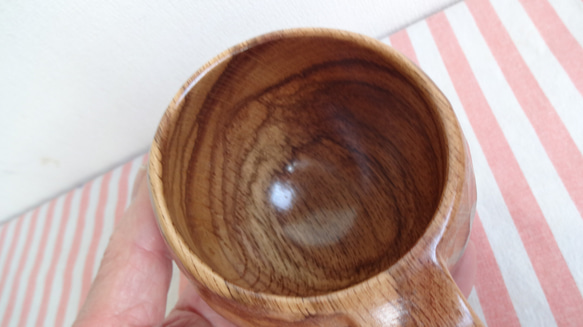 虎柄のシラカシの一木彫りコーヒーカップ 13枚目の画像