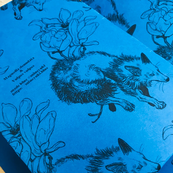 Fox & Magnolia - Waxpaper bookjacket　Deep blue ver. 3枚目の画像