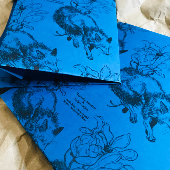 Fox & Magnolia - Waxpaper bookjacket　Deep blue ver. 2枚目の画像
