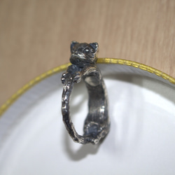 くるり　動物の指輪　猫　（シルバー） 1枚目の画像