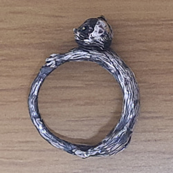 くるり　動物の指輪　猫　（シルバー） 3枚目の画像
