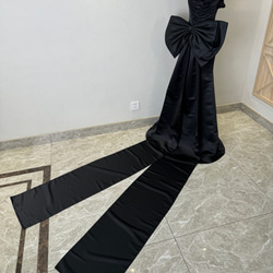 売れ人気商品！黒い　立体的なドレス　チューブトップ　ウェディングドレス　上質なドレス　サテン　花嫁パーティードレス前撮り 13枚目の画像