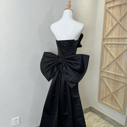 売れ人気商品！黒い　立体的なドレス　チューブトップ　ウェディングドレス　上質なドレス　サテン　花嫁パーティードレス前撮り 12枚目の画像