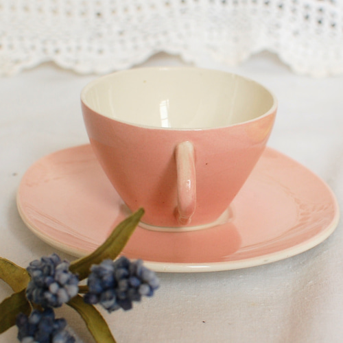 digoin サルグミンヌ カップ＆ソーサー ピンク＆イエロー フランス