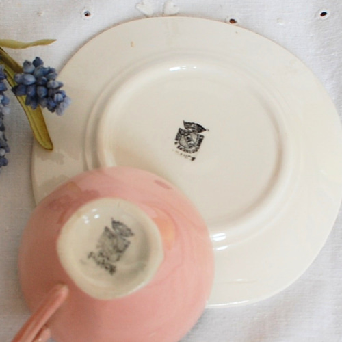 digoin サルグミンヌ カップ＆ソーサー ピンク＆イエロー フランス