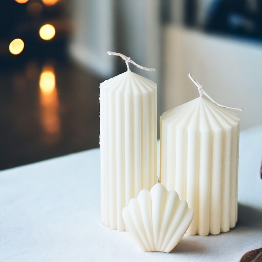 ピラーキャンドル3点セット スイートオレンジの香り