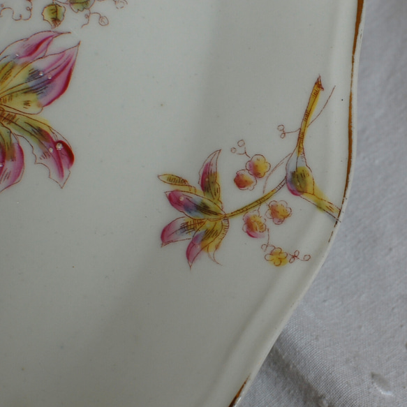 ラヴィエ皿 手描きのお花 フランスブロカント b 13枚目の画像