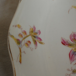 ラヴィエ皿 手描きのお花 フランスブロカント b 6枚目の画像