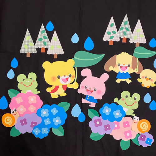 あめふり】壁面飾り 梅雨 六月 壁面 装飾 ウォールステッカー