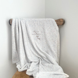 【お急ぎ可能】オーガニックコットン　 blanket　*名入れ刺繍| 春夏おすすめ 4枚目の画像