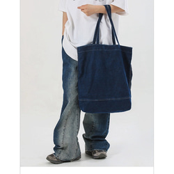 ファッション可愛いシンプル　男女日常用　デニム　トートバッグ　ショルダーバッグ 4枚目の画像
