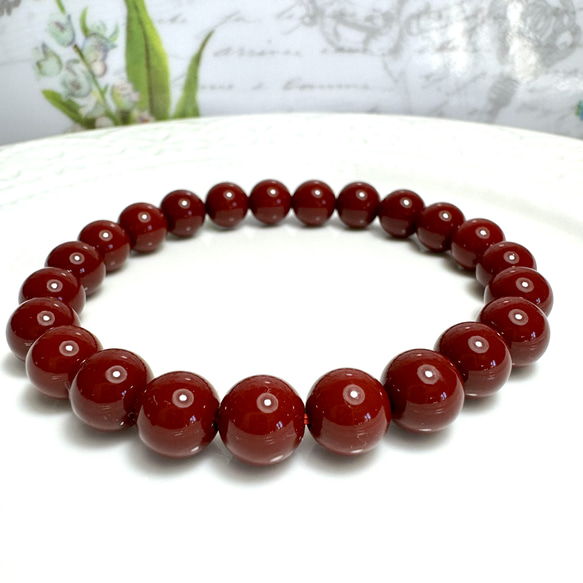 8mm＊深紅の赤砂・辰砂（しんしゃ）のブレスレット