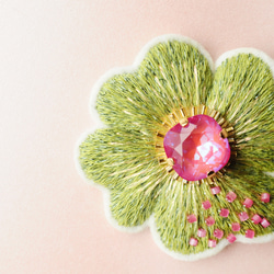 ＜Kira～ツムガレルハナ～＞花刺繍ブローチ「 春の野 」 1枚目の画像
