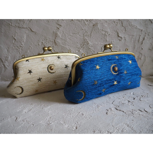 月と星のお財布 がま口長財布 長財布 riff art gallery 通販 17596905