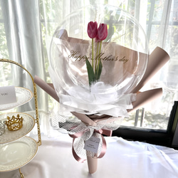 【母の日限定】バルーンフラワー　ブーケタイプ　春色チューリップ 1枚目の画像