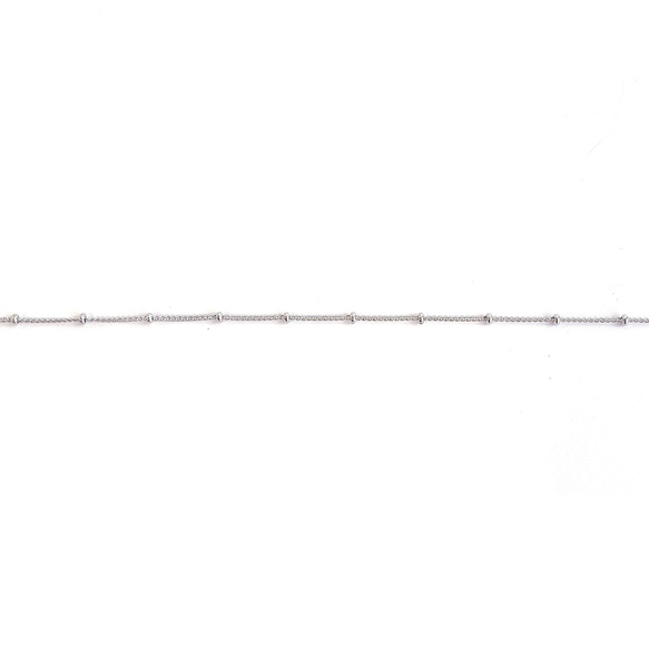 ucg41【2M】華奢ボールチェーン 線径約0.7mm シルバー 真鍮 切り売りチェーン 2枚目の画像