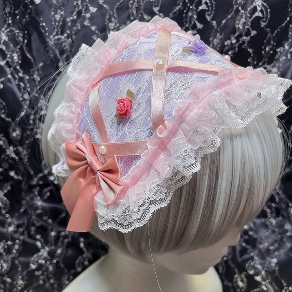 薔薇とリボンのヘッドドレス ヘッドドレス（アクセサリー