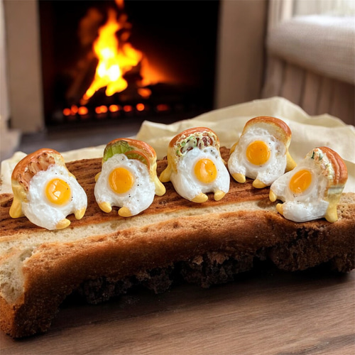 エグパンピザ》 Egg pan♡chu フィギュア 置き物 フェイクフード 食品