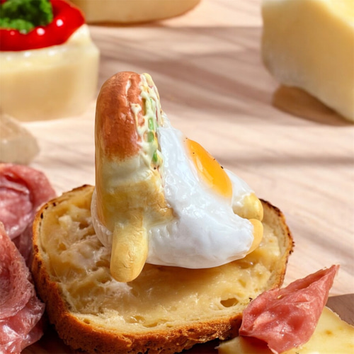 エグパンピザ》 Egg pan♡chu フィギュア 置き物 フェイクフード 食品