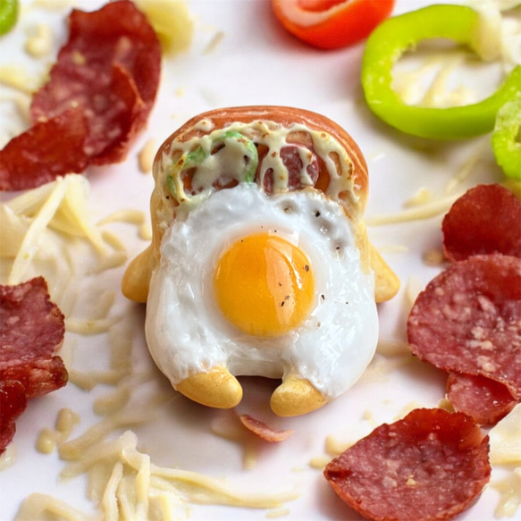 エグパンピザ》 Egg pan♡chu フィギュア 置き物 フェイクフード 食品