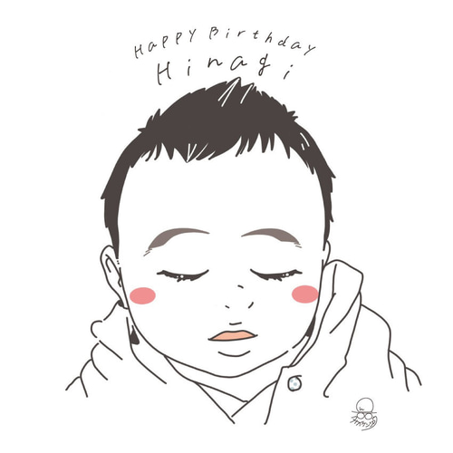 先着3名様限定価格 】 お子様・お孫様のシンプル似顔絵イラスト SNS