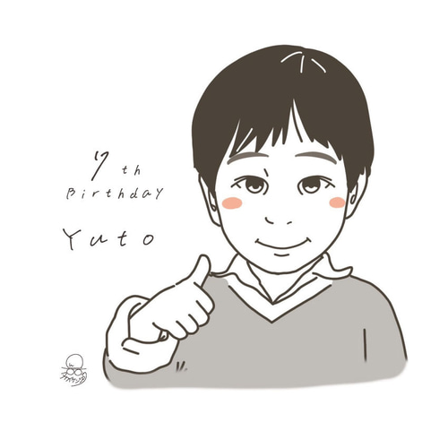 先着3名様限定価格 】 お子様・お孫様のシンプル似顔絵イラスト SNS