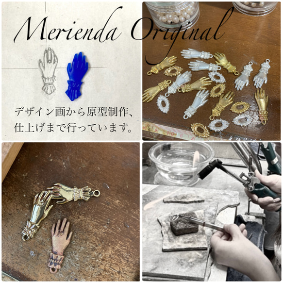 ピアス【Lady hand &antique bijou/silver925 】アンティーク　手　ハンド 8枚目の画像