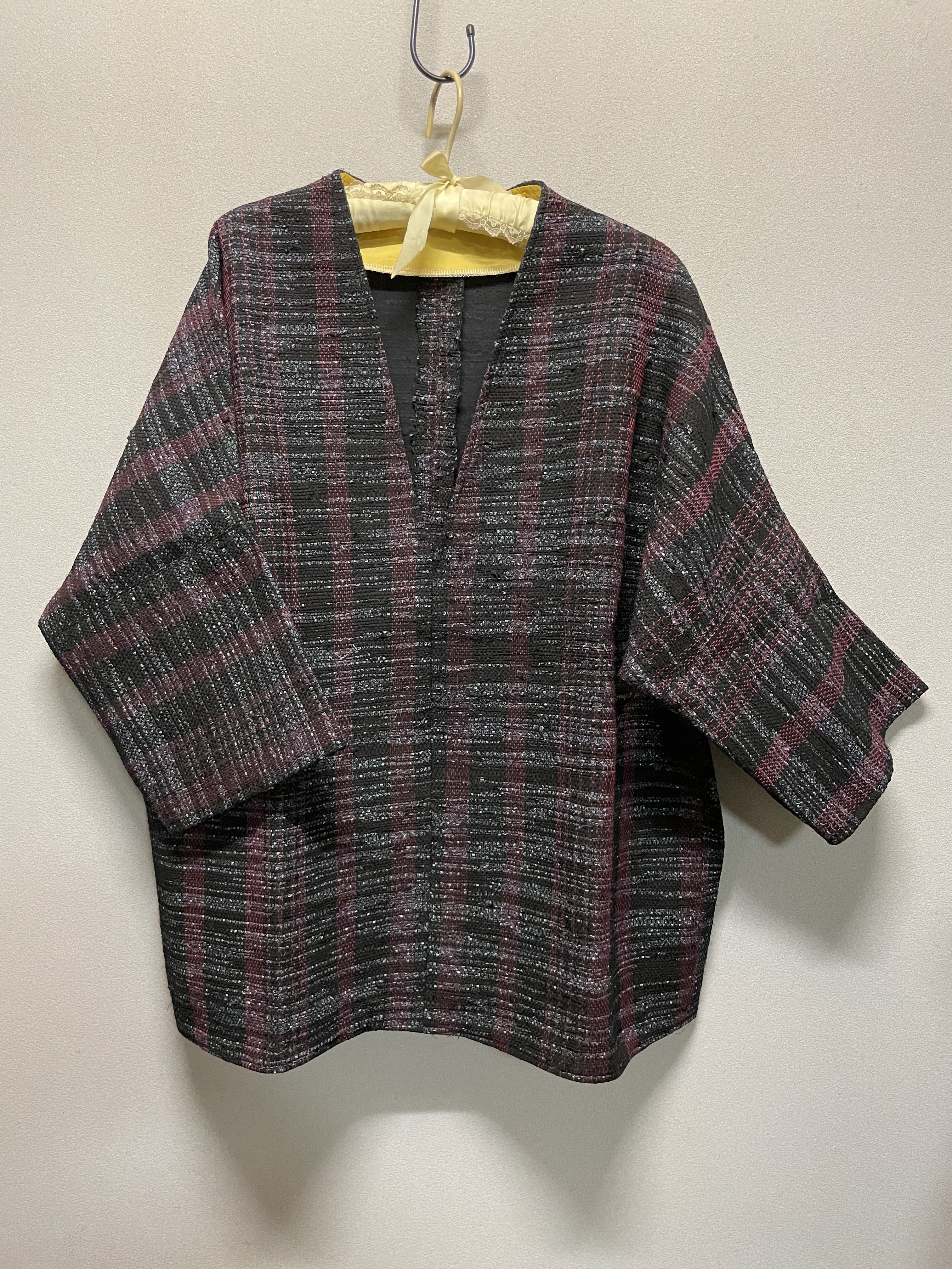 セーター風羽織物　裂き織り