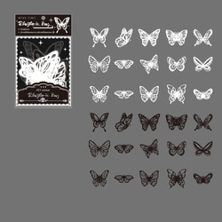 海外フレークシール　30枚　butterfly　[AS071] 4枚目の画像