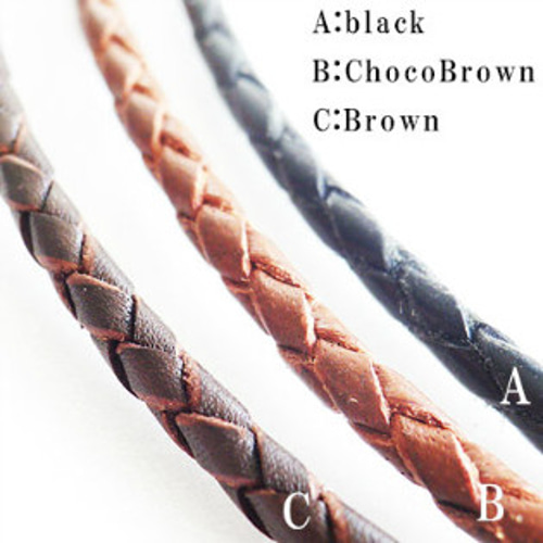 サイズが選べる 38cm～77cm 簡単 マグネット式 本革 3mm ネックレス