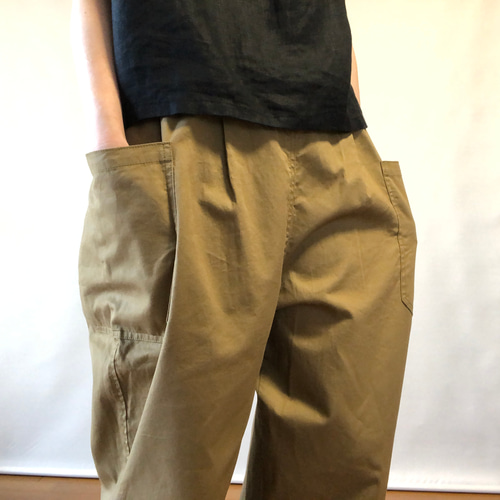 きれいめサルエルパンツ ＊ 着丈が選べる ＊ バーバリー キャメル