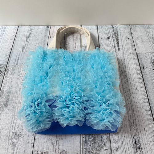 ハンドメイド ♡ フリルバッグ フリフリトート サブバッグ