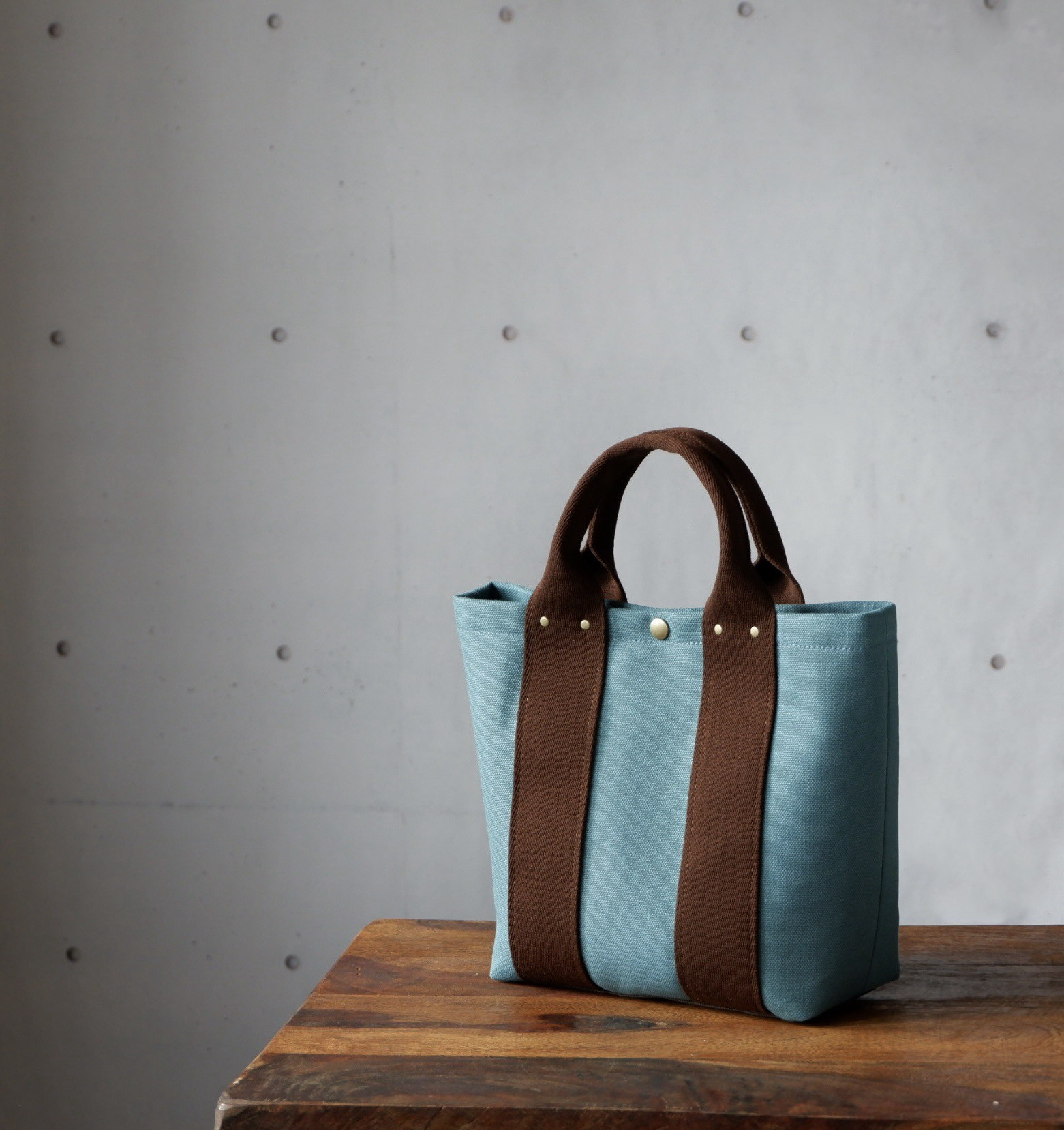 トートS◇Urban | 倉敷帆布 | ターコイズ×ブラウン