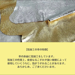 【1点もの スペシャル　2】ピッグスキンのレザーバッグ　シルバー&ライトゴールド 16枚目の画像