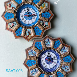 ペルシャの象嵌細工（ハータムカーリー）時計　Mサイズ（Φ32ｃｍ）【SAAT-005】 12枚目の画像