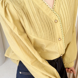 身長140㎝～155㎝の小柄女性向けのカーレディースシャツ 綿制 長袖 ブラウス ファッション 前開き ブラウス トップ 7枚目の画像