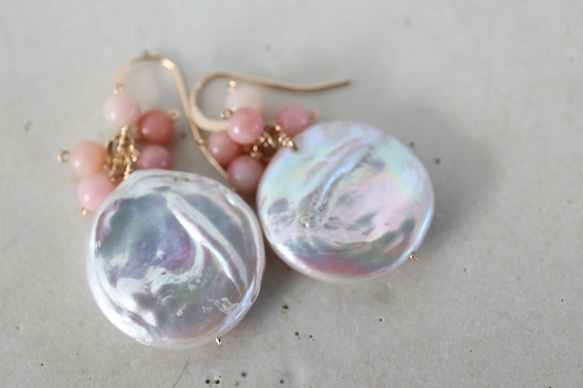 14KG pearl pinkopal pierce[kgf5232] 5枚目の画像