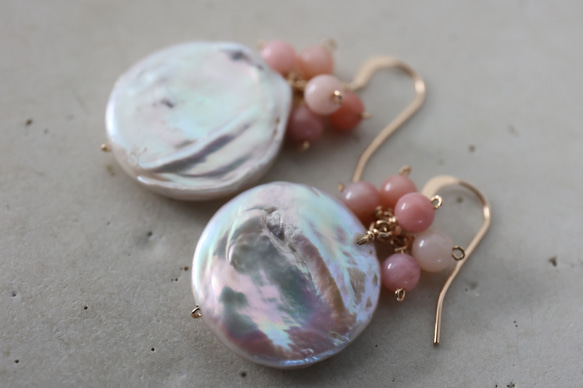 14KG pearl pinkopal pierce[kgf5232] 3枚目の画像