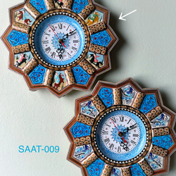 ペルシャの象嵌細工（ハータムカーリー）時計　Mサイズ（Φ32ｃｍ）【SAAT-008】 10枚目の画像