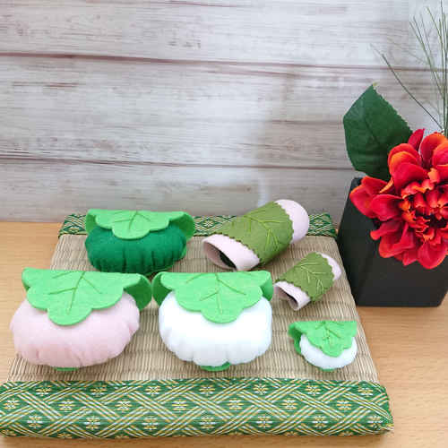 こどもの日の柏餅&桜餅とミニかしわもち&さくらもち おもちゃ・人形