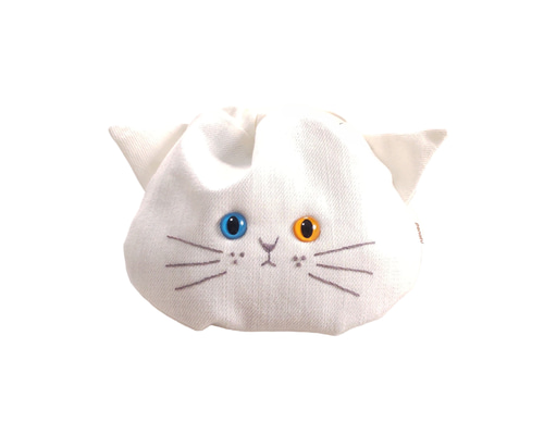猫の目が選べる「猫耳巾着ポーチ」シロ 巾着袋 ponatu 通販