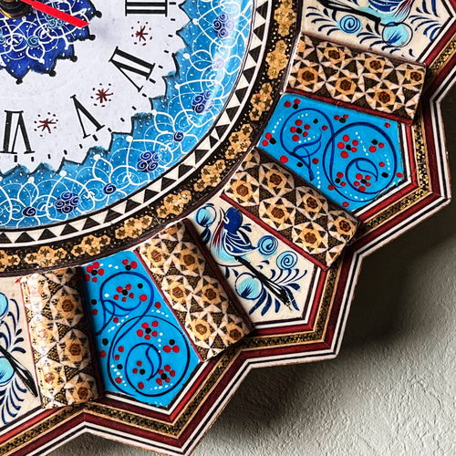 ペルシャの象嵌細工（ハータムカーリー）時計 Lサイズ（Φ37cm