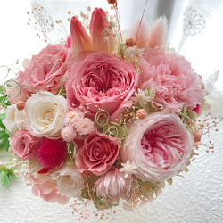 新作希少なプリザーブドフラワーのチューリップ 大輪バラ ピンクパステルアレンジ 母の日ギフト 誕生日 結婚新築開店祝い 8枚目の画像
