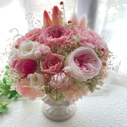 新作希少なプリザーブドフラワーのチューリップ 大輪バラ ピンクパステルアレンジ 母の日ギフト 誕生日 結婚新築開店祝い 10枚目の画像