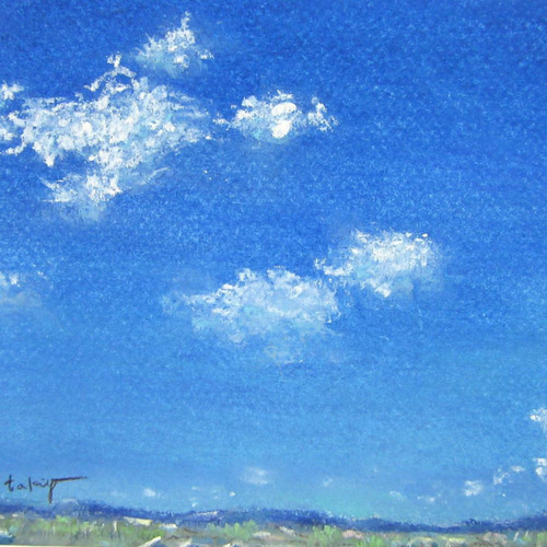 どこまでも、青い空（ﾊﾟｽﾃﾙ画・原画・額付き） 絵画 takiyo 通販