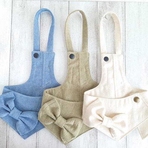 小型犬用 ♡ サイドでかリボン ♡ イレギュラーヘムエプロン ペット服